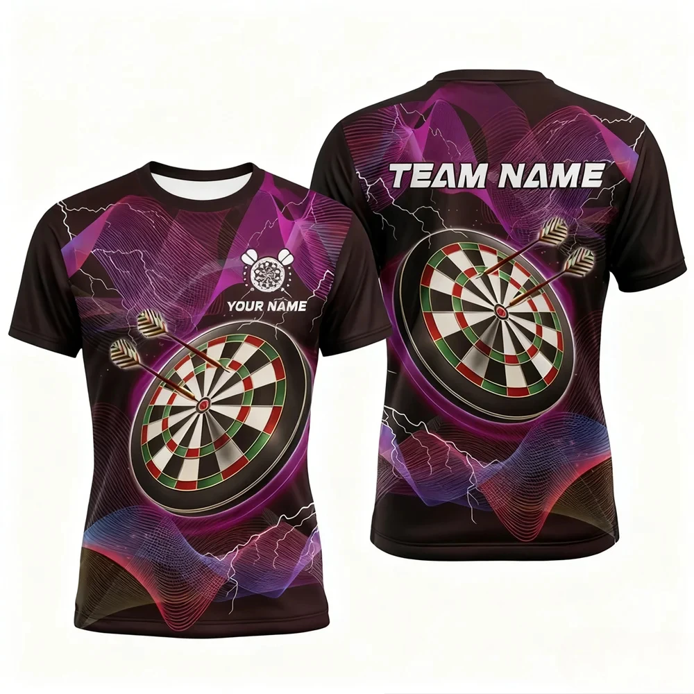 Fashion Men's T-Shirts Dart Club Personalization Name Tees Funny 3D Custom Print Team Clothing Casual Crew Neck Short Sleeve Top