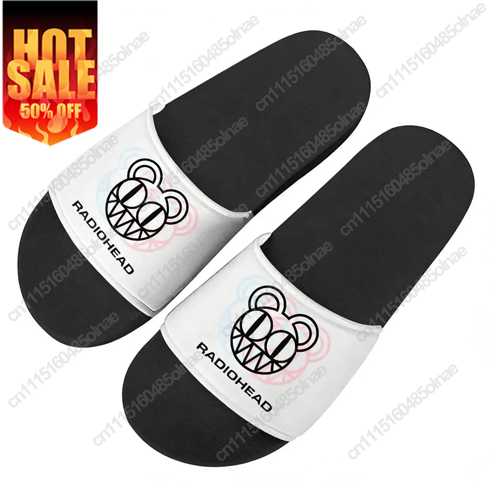 Radiohead Rock Band Sandals Home Water Shoes Mens Womens Sandal Bathroom Beach Pool Customized Summer Slippers Black