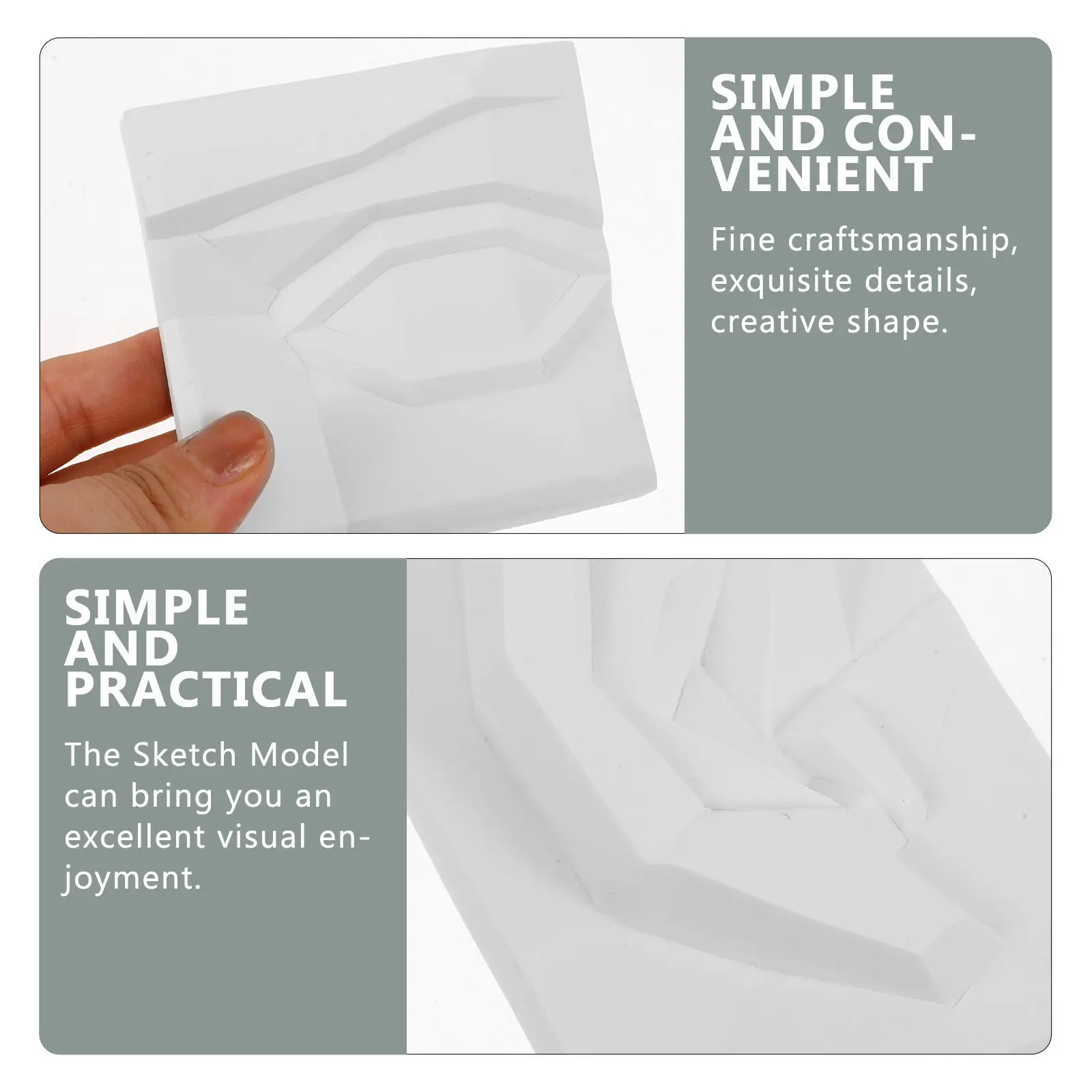 1Set Exquisite Plaster Facial Features Sculpture Set Eye Ear Nose Mouth Sketching Practice Tool Art School Teaching Aid Desktop