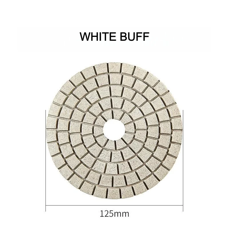 1 Stück 5 Zoll 125mm Weißes Polierpad, Schwarzes Polierpad, Endpolierpad für Granit, Stein, Beton, Marmor, Quarz – Detail 2