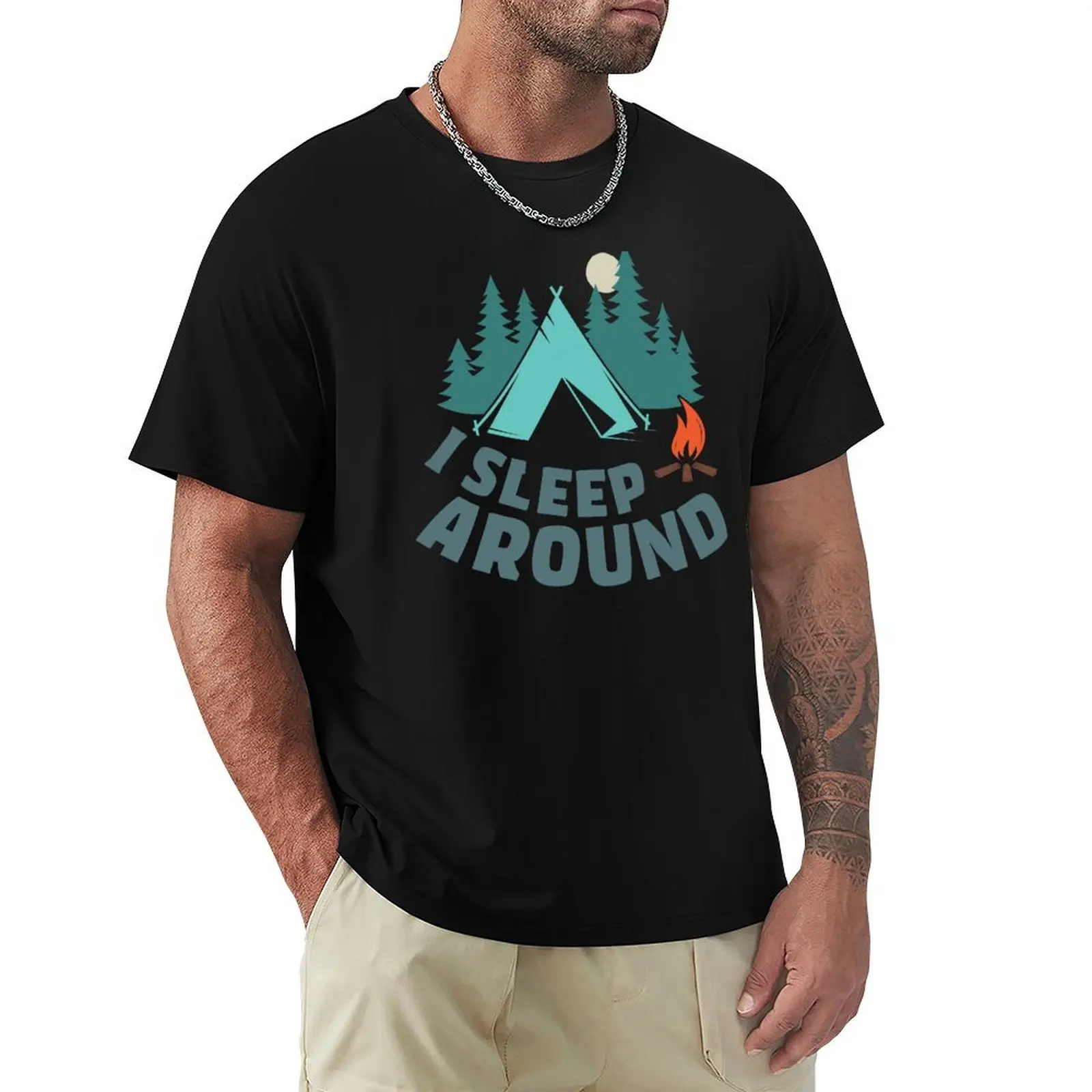 I Sleep Around - Camper Humor T-Shirt Plus Size Short Sleeve T-Shirt