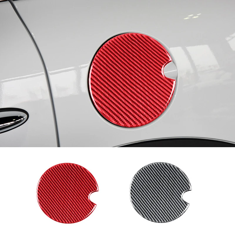 

1PC Real Carbon Fiber For Mini Cooper F55 F56 Car Fuel Tank Cap Protection Sticker Car Exterior Decoration Accessories