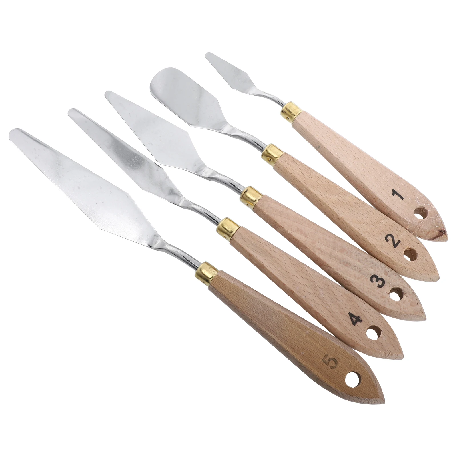 

10 Pcs Spatula Oil Painting Scraper Set Color Mixing Spreading Wood Useful Knives