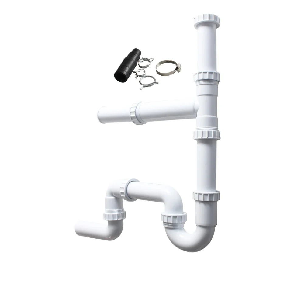 Double-basin vegetable washer drain pipe, garbage disposer connection pipe, drainage accessory GR012