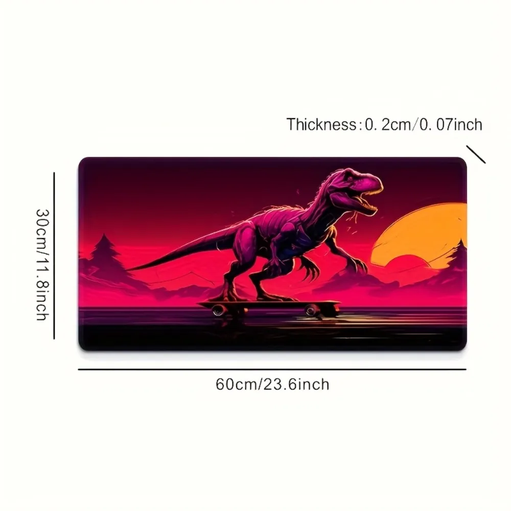 Dinosaur Skateboard Design Mouse Pad - Non-slip desktop pad, durable, large expandable gaming pad alfombrillas gaming