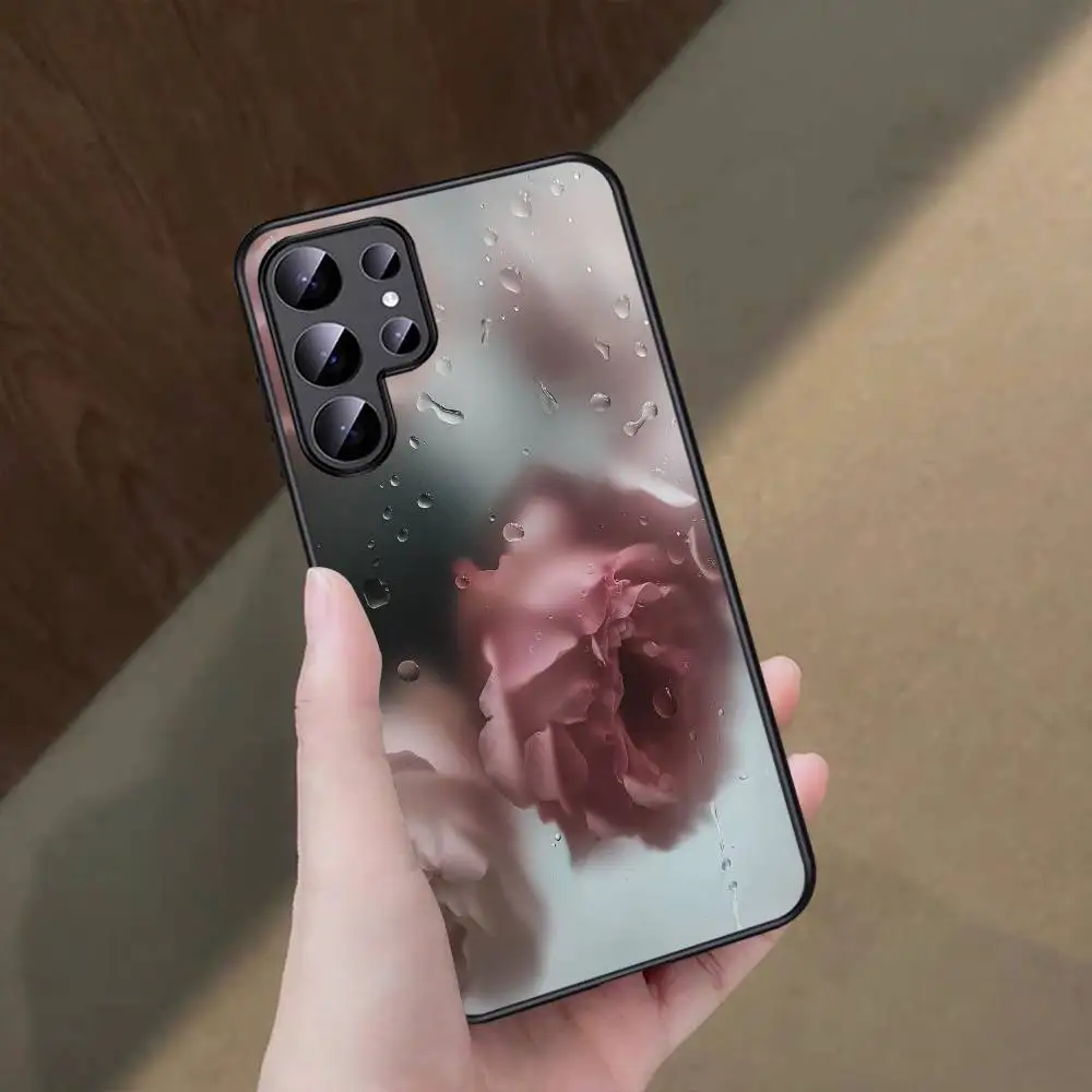 Funda de teléfono estética rosa Floral peonía flor para Samsung S25 S23 S24 FE S22 S20 S21 S10 S9 Plus lite Ultra FE S30 Note 20 10