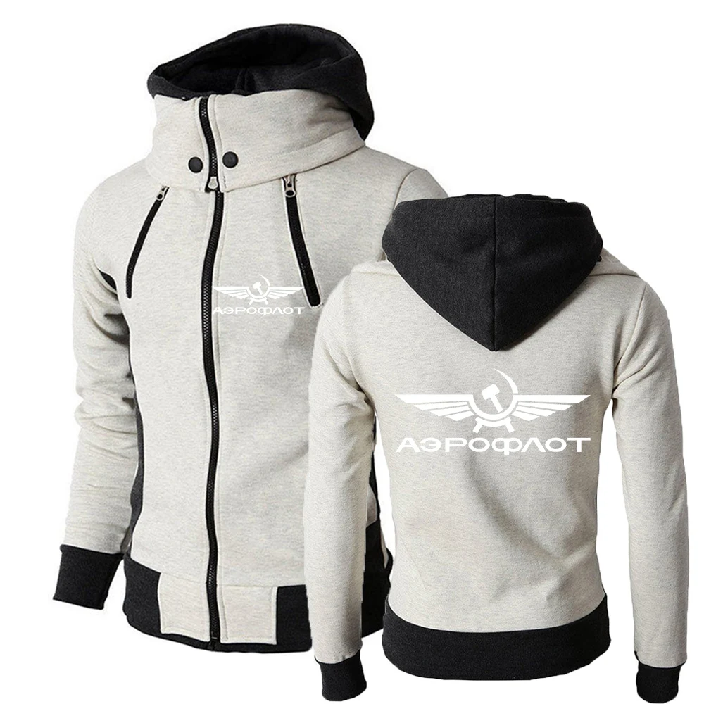 2024 Aeroflot Aviation Russe Pilote Spring and Autumn New Printing Men Zipper Hoodie Causal Comfortable Simplicity Tops