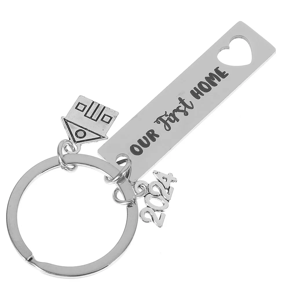 

2024 New Home Keychain Stainless Steel 12x50mm Backpack Pendant Housewarming Gift Bag Hanging nament First Home Gift Keys