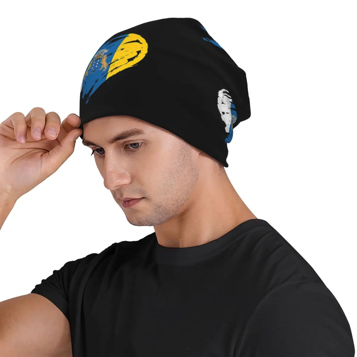Spain Flag Oceano Canary Islands Men Women Adult Beanies Caps Knitted Bonnet Hat Warm Fashion Autumn Winter Skullies Hats
