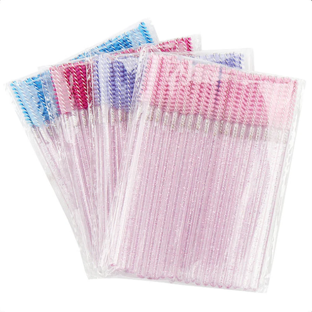 50 pz Cristallo Pennello Per Ciglia Usa E Getta Mascara Bacchette Estensione Delle Ciglia Microbrush Sopracciglio Applicatore Pennello Per Trucco Strumenti di Bellezza