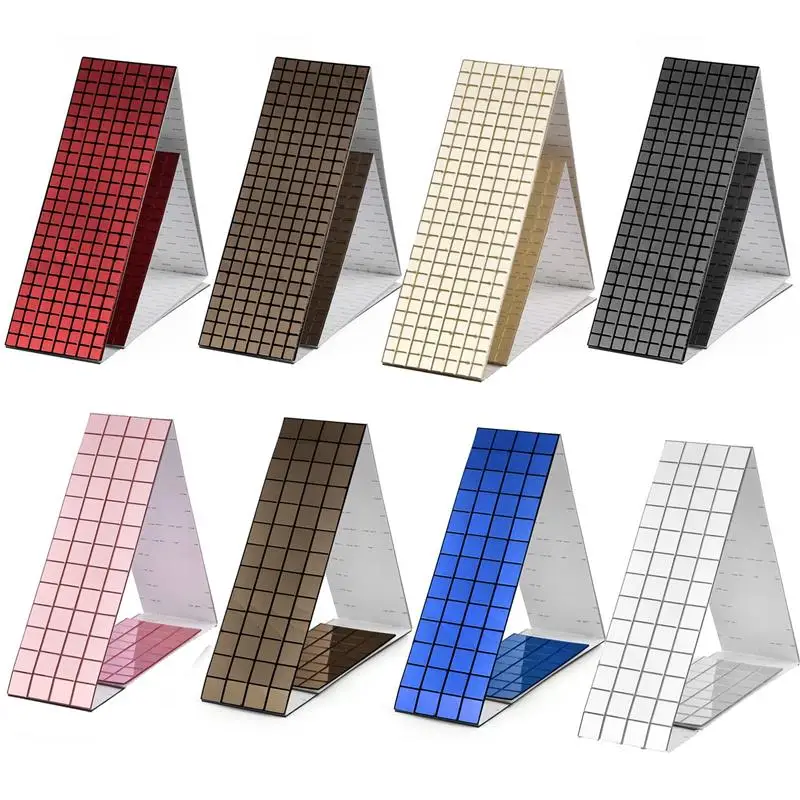 4x60cm Mirror Mosaic Tape Multicolor Self Adhesive Stickers DIY Mini Glass Square Acrylic Wall Sticker Craft Party Home Decor