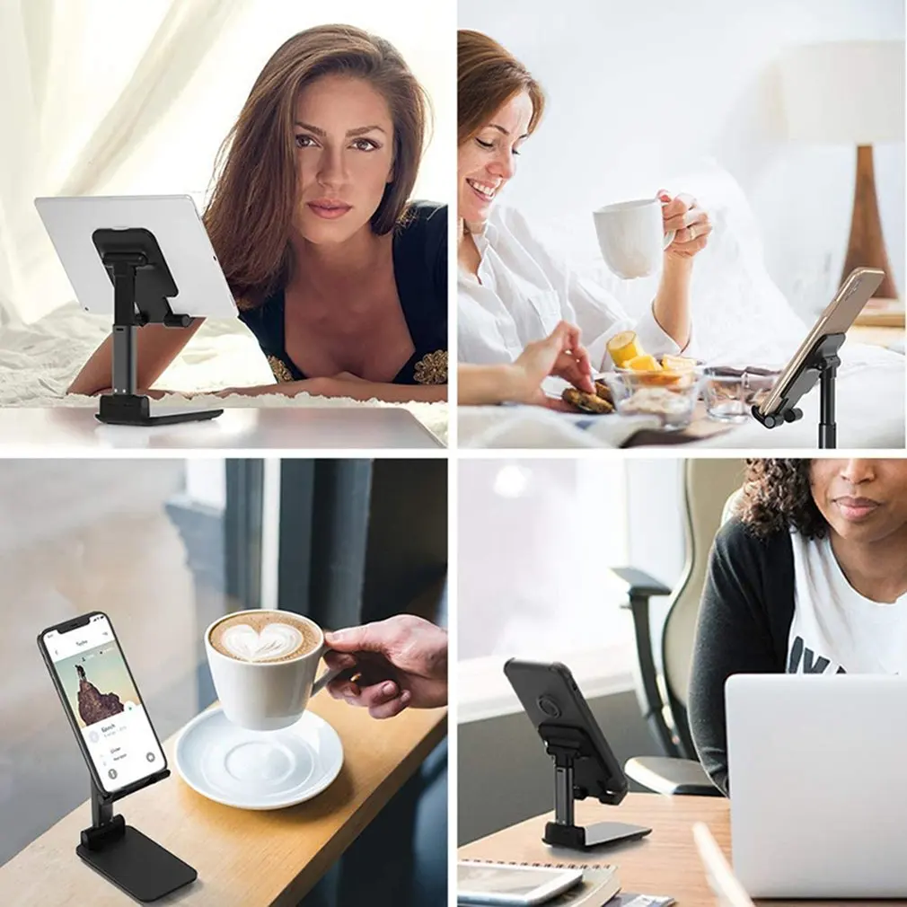 Adjustable Desk Mobile Phone Holder Stand Metal Desktop Tablet Holder Table Cell Foldable Extend Support For iPhone iPad