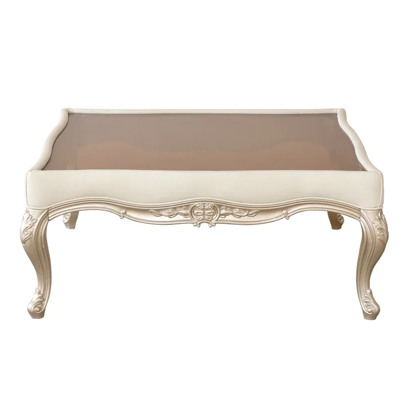

FG10**French light luxury solid wood coffee table American modern simple home living room European carved coffee table