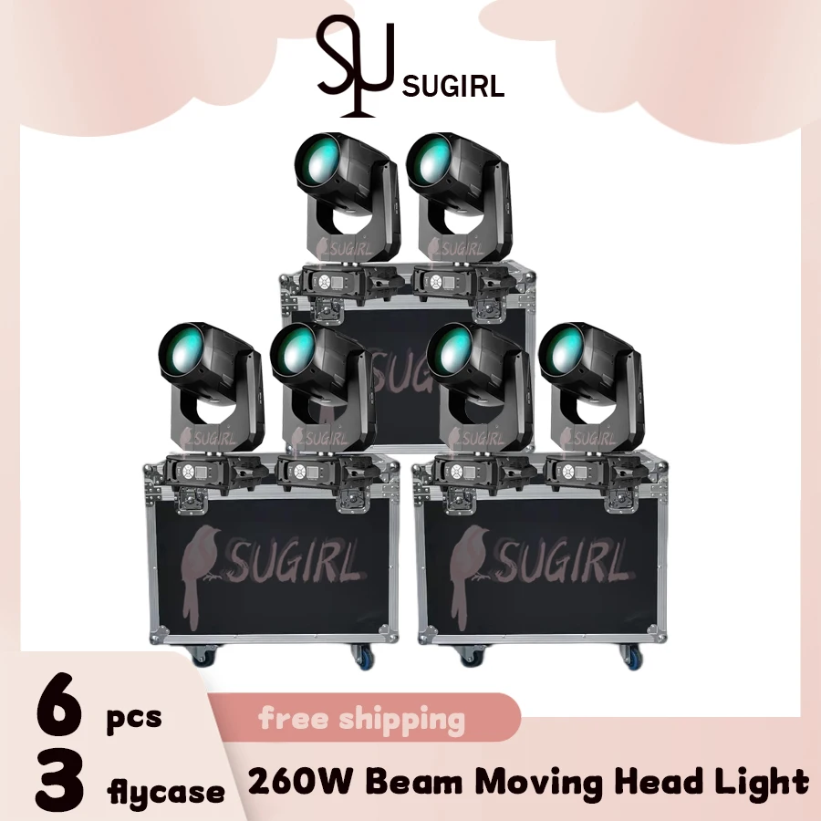 

0 Tax 6Pcs 10R Beam 260w Sharpy 9R Beam 10r Moving Head Light With Flight Case Option LED Moving Head Spot Beam Wash Spot Beam