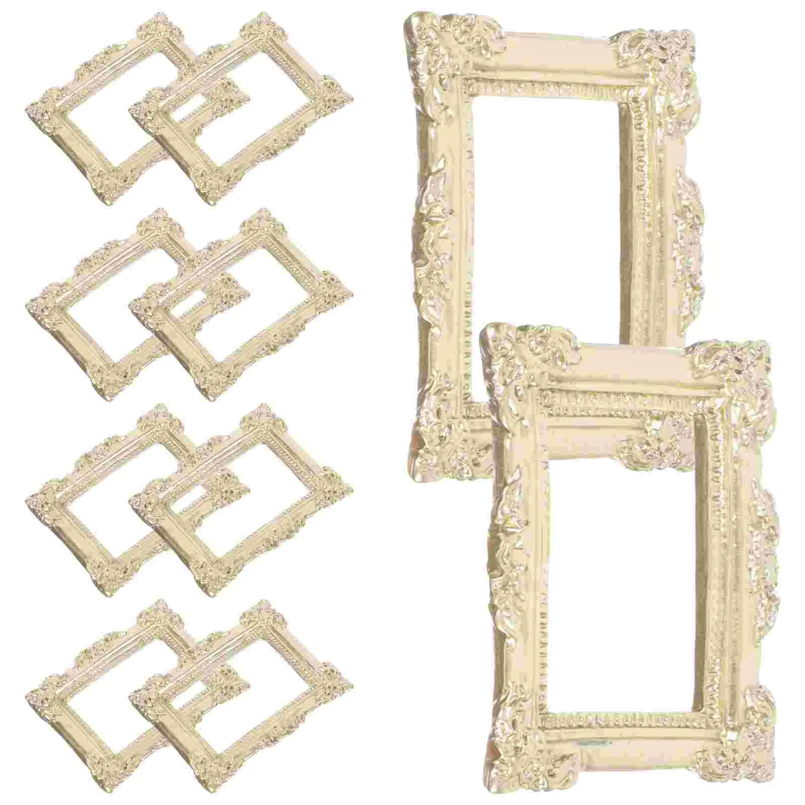 10 Pcs Photo Frame DIY Mini Picture Miniature Decor Decorations Resin Vintage Background Props House