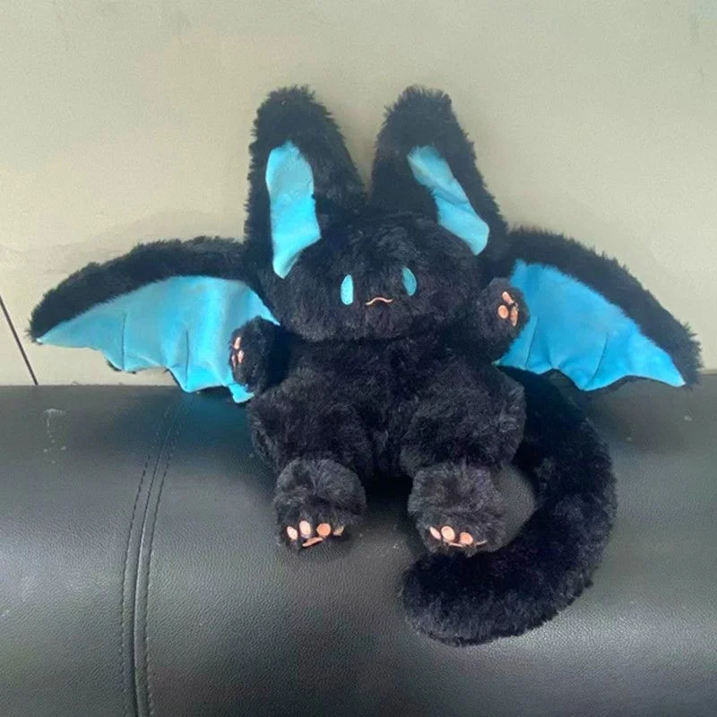 Cartoon Cute Magical Spirit Rabbit Plush Winged Bat Plush Doll Toy Soft Pillow Kawaii Animal Plushie Stuffed Girl Women Gift