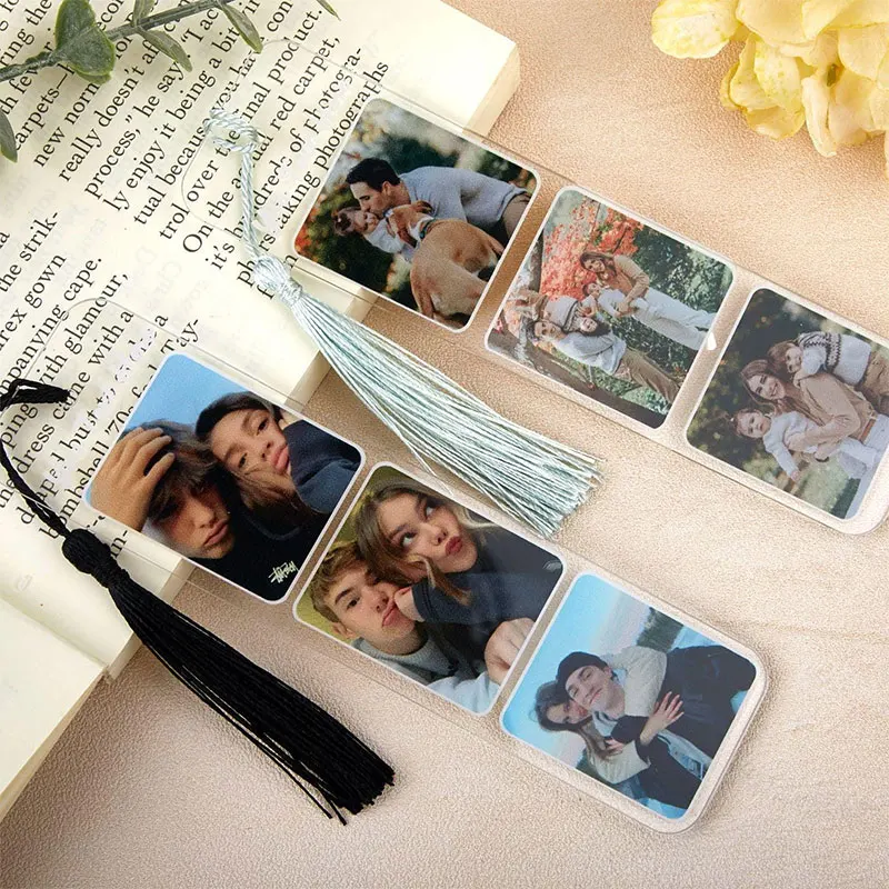 3 إشارات مرجعية للصور مخصصة من الأكريليك ملصقات صور للنساء هدايا العطلات والحفلات للنساء هدايا لمحبي الكتب