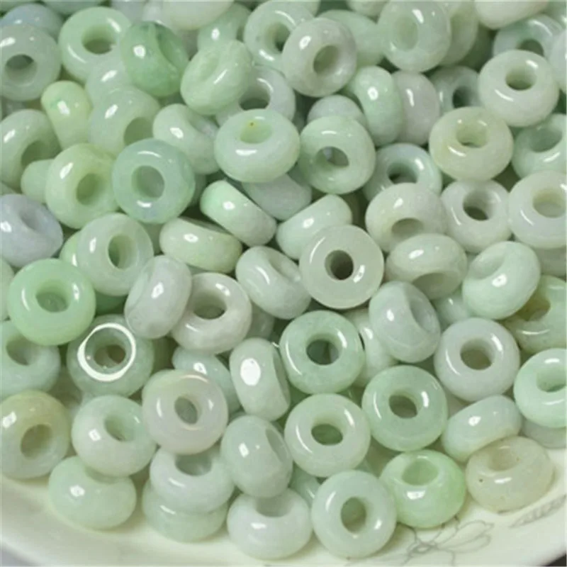 Thick round Jade Ring Big Hole Wheel Bead Ornament Wholesale10mm Natural EmeraldAGoods Jade Small Circle