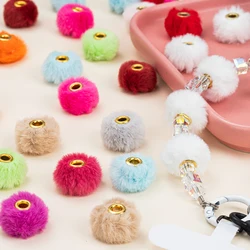10/20/50Pcs 22mm Super Soft Faux Fur Pom Beads for Jewelry Making, DIY Fashion Accessories Perfect for Creating Unique Bracelets