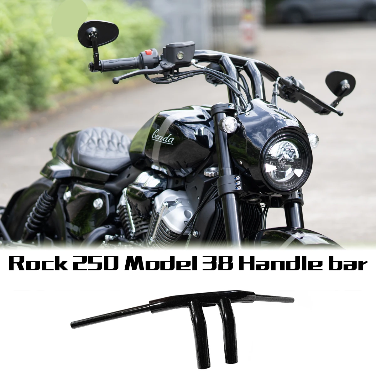 Motorcycle Modification Accessories in Stock Carbon steel 18mm Handlebar Steering Wheel Handlebar for BENDA Rock 250