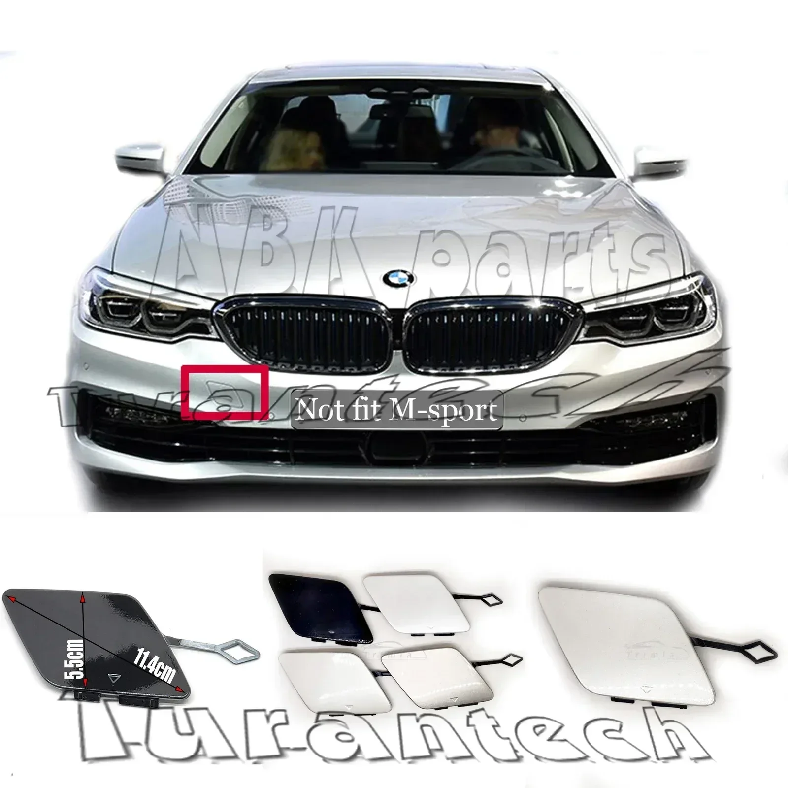 Fit 17-19 BMW 5 Series G30 G31 518d 520i 530i 540i 520d 525d 530d 530e 535i 535d 540dX Front TOW COVER 51117427448