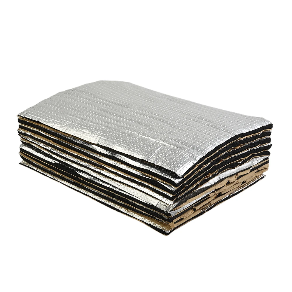 Sound Deadening Mat for Cars and Commercial Vehicles 10 Sheets 5mm Thick Butyl and Aluminium Fireproof Coating for Noise Control