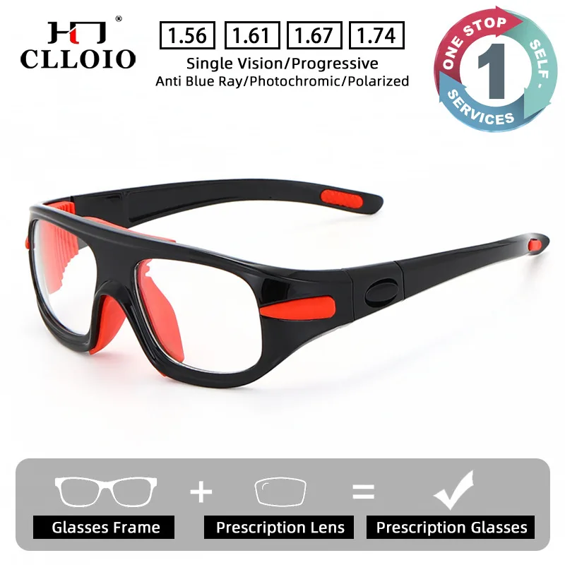 

CLLOIO Anti-Collision Adjustable Anti Blue Light For Basketball Cycling Outdoor Sports Progressive Prescription Reading Glasses