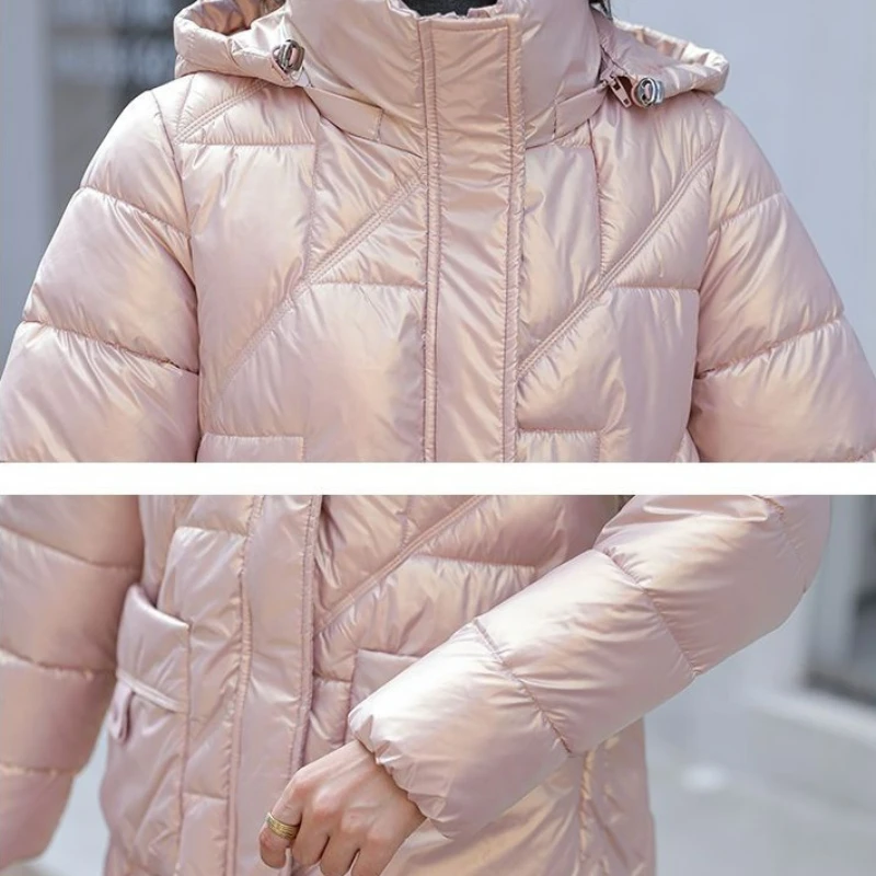 Women 2023 New Parkas Winter Down Cotton Jacket Hooded Padded Coat Korean Loose Warm Thicken Windproof Outwear All-match