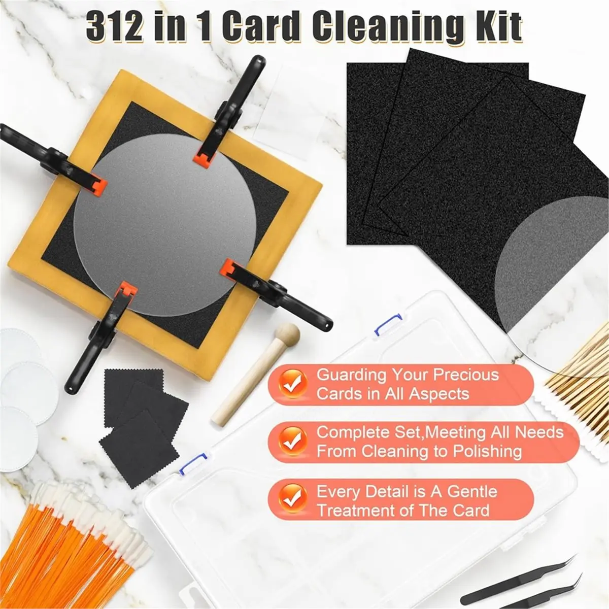 Trading Card Cleaning Kit,Card Grading Flattening Kit for Collectors Collectible,Cards Restoration Repair Fix Kits Bent