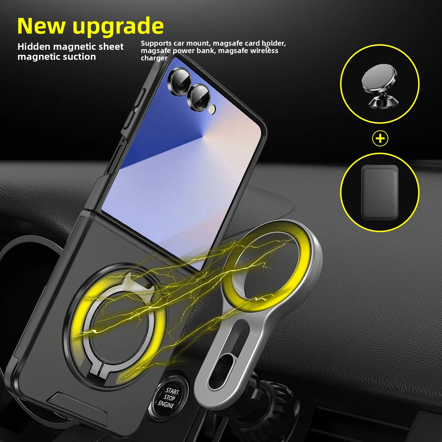 360 ° قوس مغناطيسي لحافظة هاتف الشحن اللاسلكي Magsafe لهاتف سامسونج Z Flip 6 7 Flip7FE غطاء حماية مضاد للسقوط #2