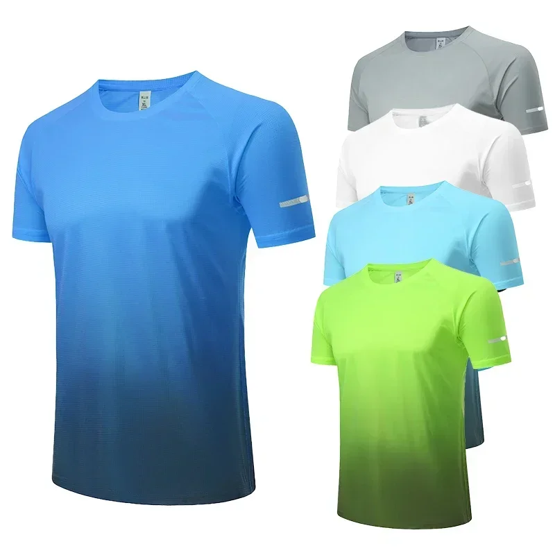 

Ice Silk Short Sleeve T-shirt for Men's Running Exercise Sweatshirt Training Wicking Undershirt Male Sports Tee Tops Clothing