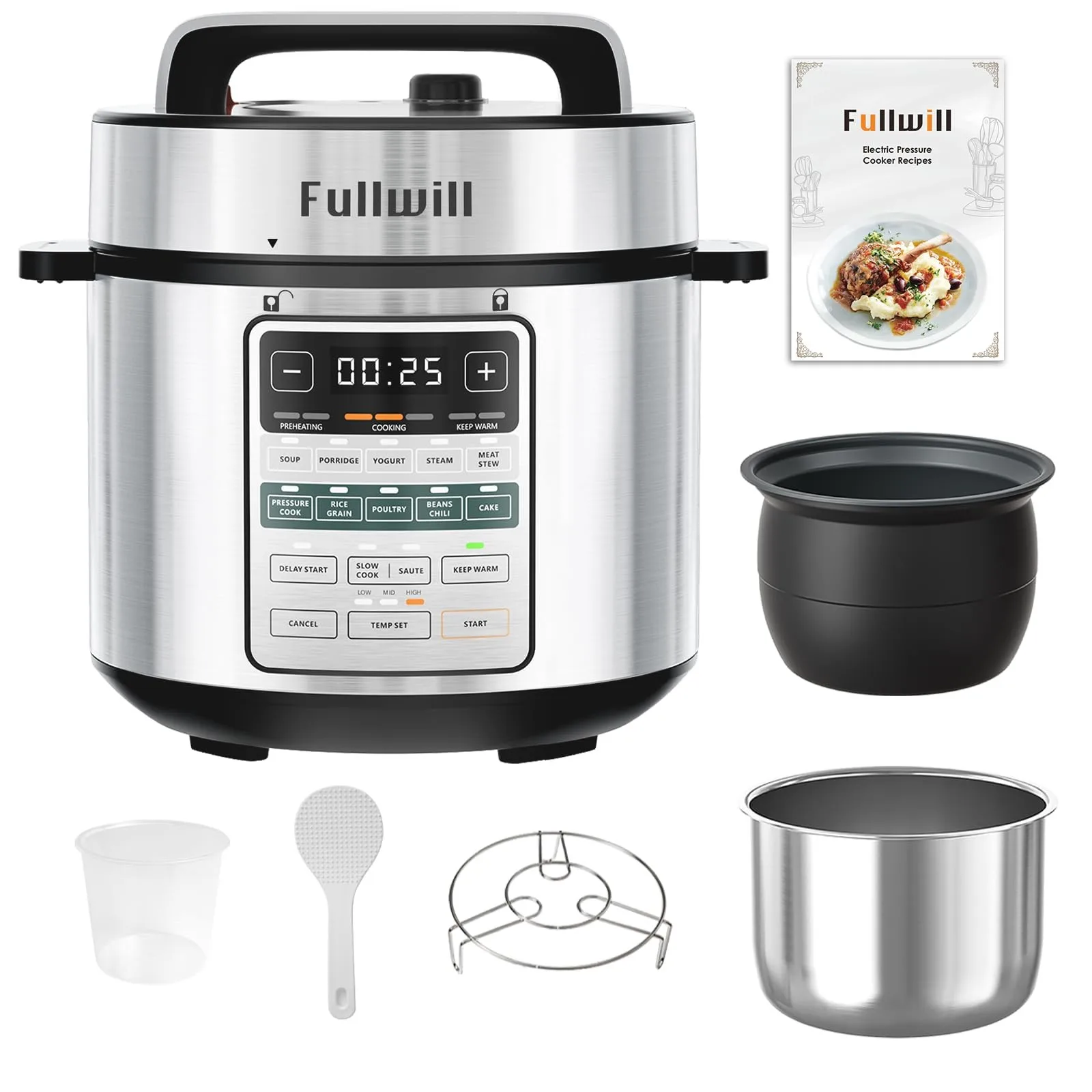 

Dual-Pot​ Electric Pressure Cooker, 12-in-1 Multi-Cooker with 6QT Stainless S