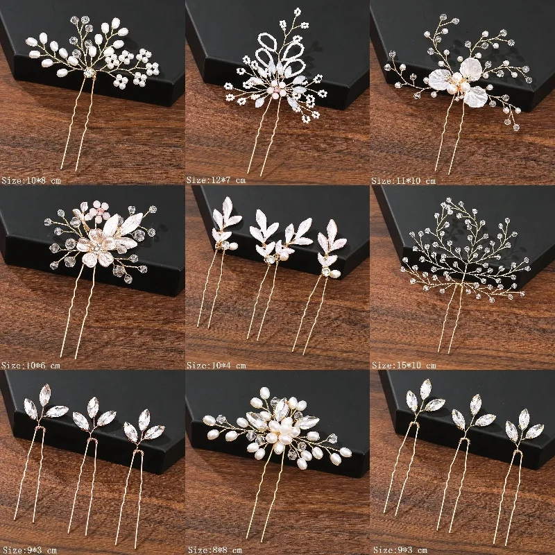 Hair Pins Hair Accessories For Women Wedding Accessories Hair Clips Jewelry Rhinestone Pearl Flower Hair Clip Pins Headpiece
