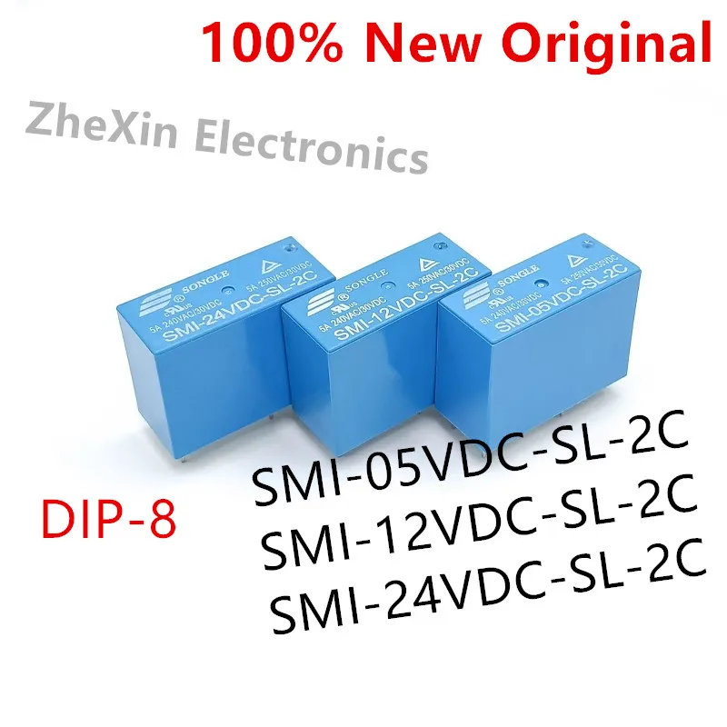 5-10PCS/Lot   SMI-24VDC-SL-2C 、SMI-12VDC-SL-2C 、SMI-05VDC-SL-2C   DIP-8   New original power relay Two open and two close