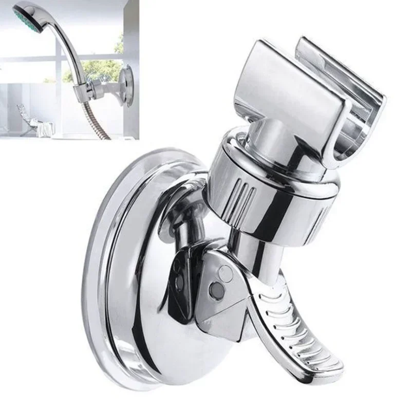 360°Swivel Vacuum Suction Cup Shower Head Holder Relocatable Handheld Showerhead Holder Wall Mounted Adjustable Bathroom Bracket