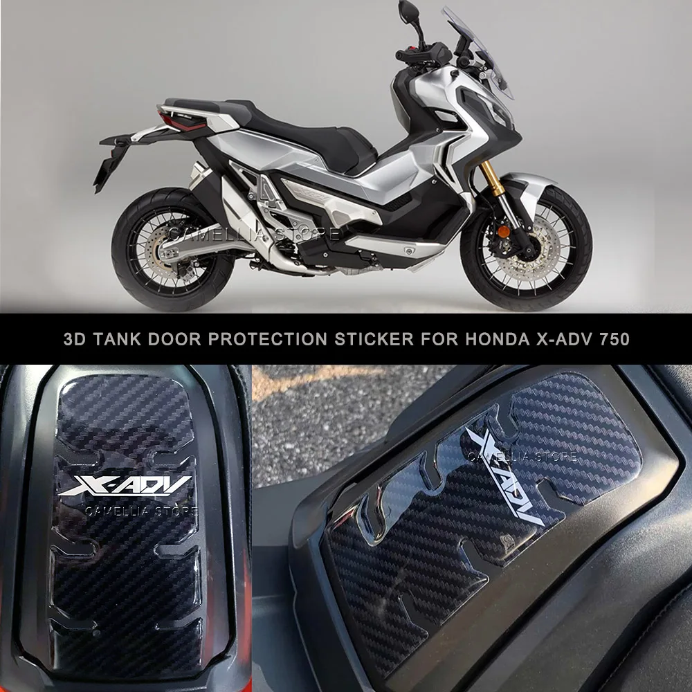 Stiker pelindung pintu tangki sepeda motor, Gel Resin 3D tahan air x-adv 750 bantalan tangki bahan bakar sepeda motor untuk Honda x-adv 750 2017-2022