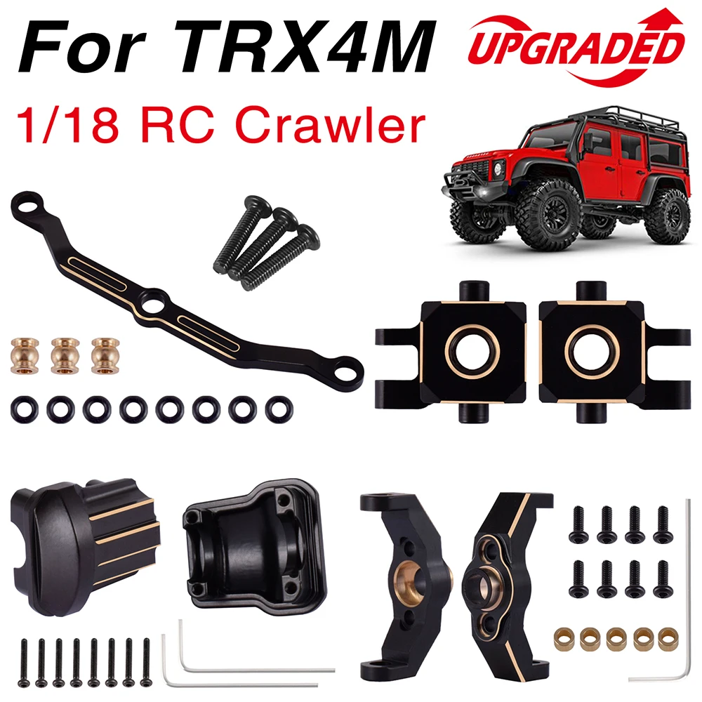 For TRX4M Upgrades Brass Steering Link Knuckle Alex Diff Cover Caster Blocks Traxxas TRX-4M 1/18 Upgrades RC Crawler Defender