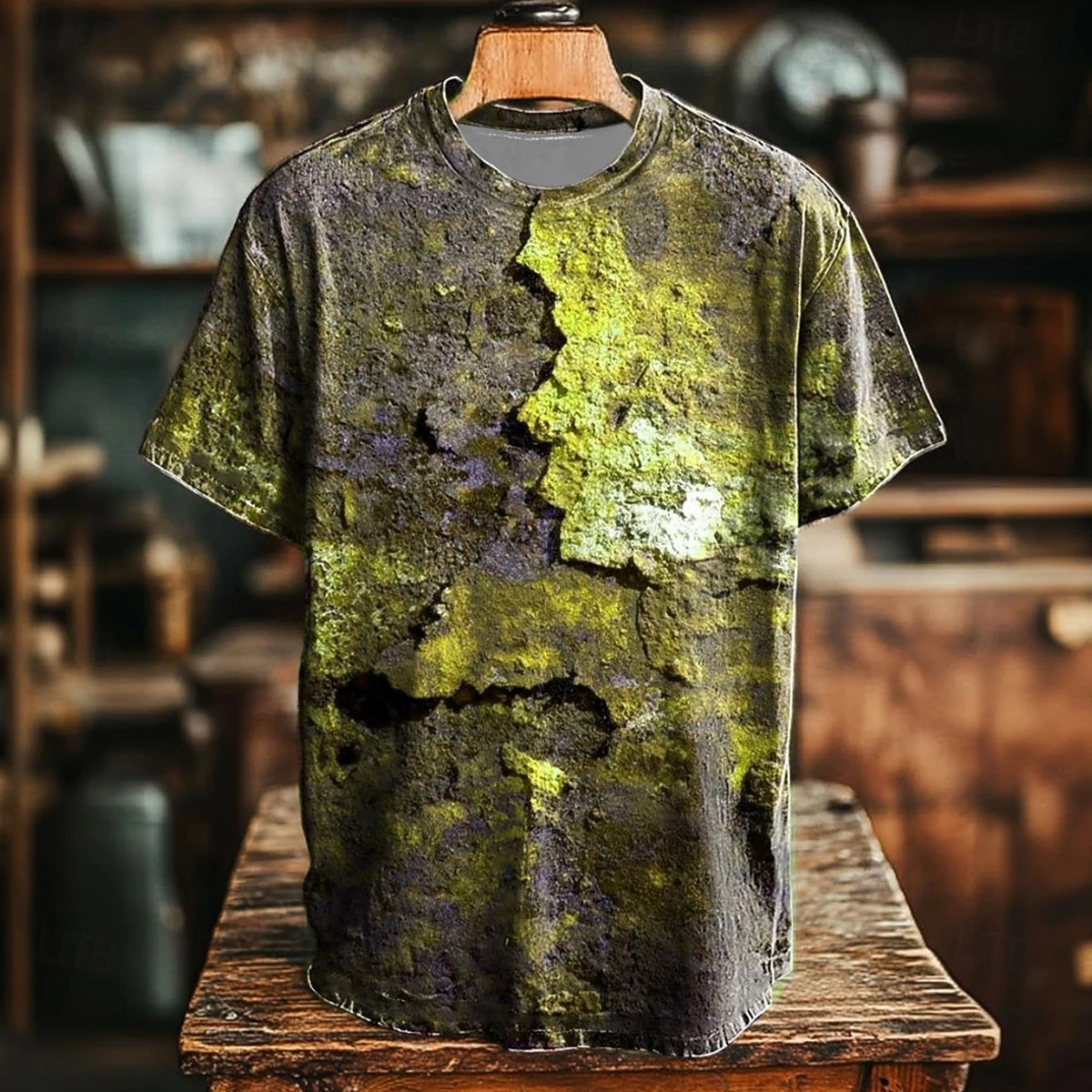 

Men's Art Abstract Geometric T-shirt Retro Printed Summer Short Sleeve Loose Casual Fashion Men's Versatile Clothing