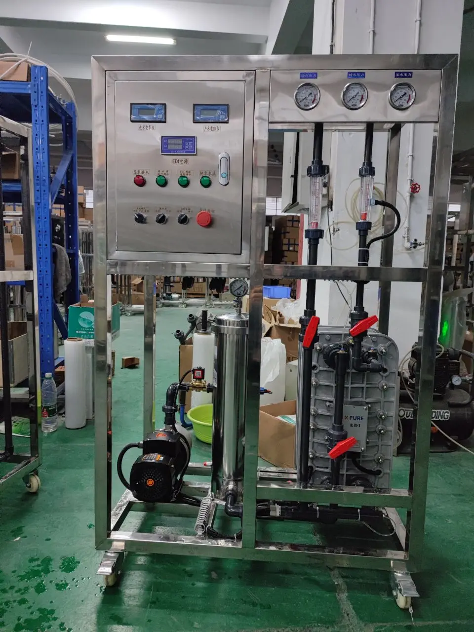 Semiconductor Grade EDI Water System 18.2MΩ Ultra Pure Water Production RO+EDI Integrated System 50L-5000L ISO Certified