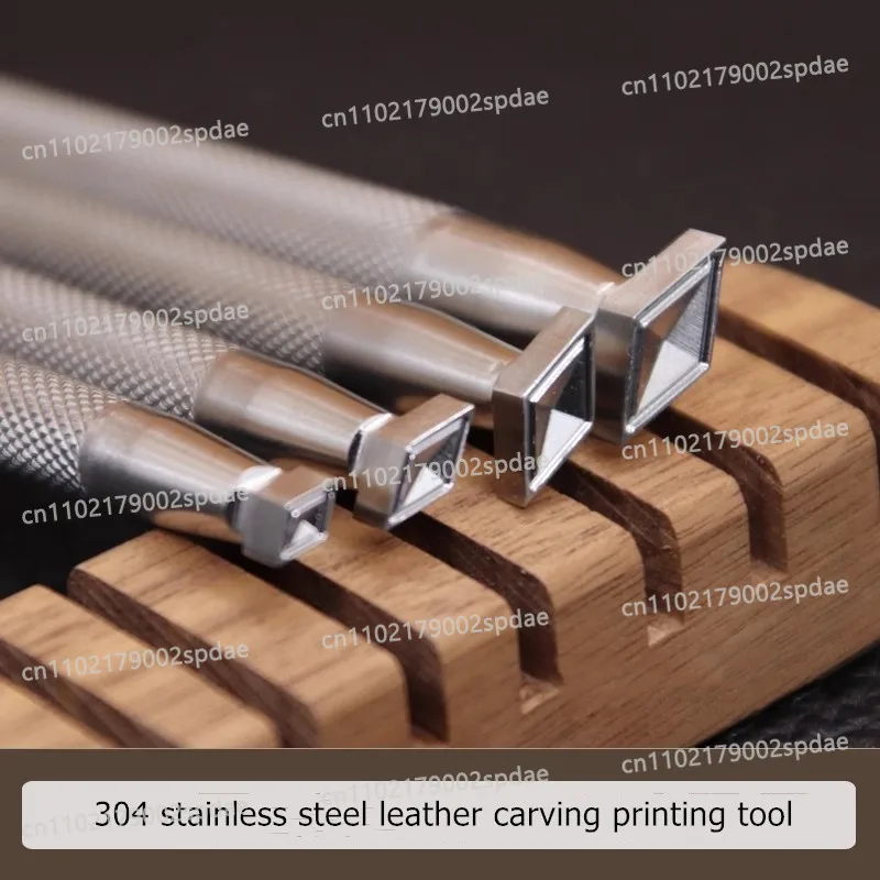 Diamond Shaped Leather Carving Printing Tool 304 Stainless Steel Vegetable Tanned Leather Stamping Process Print Punch Machine
