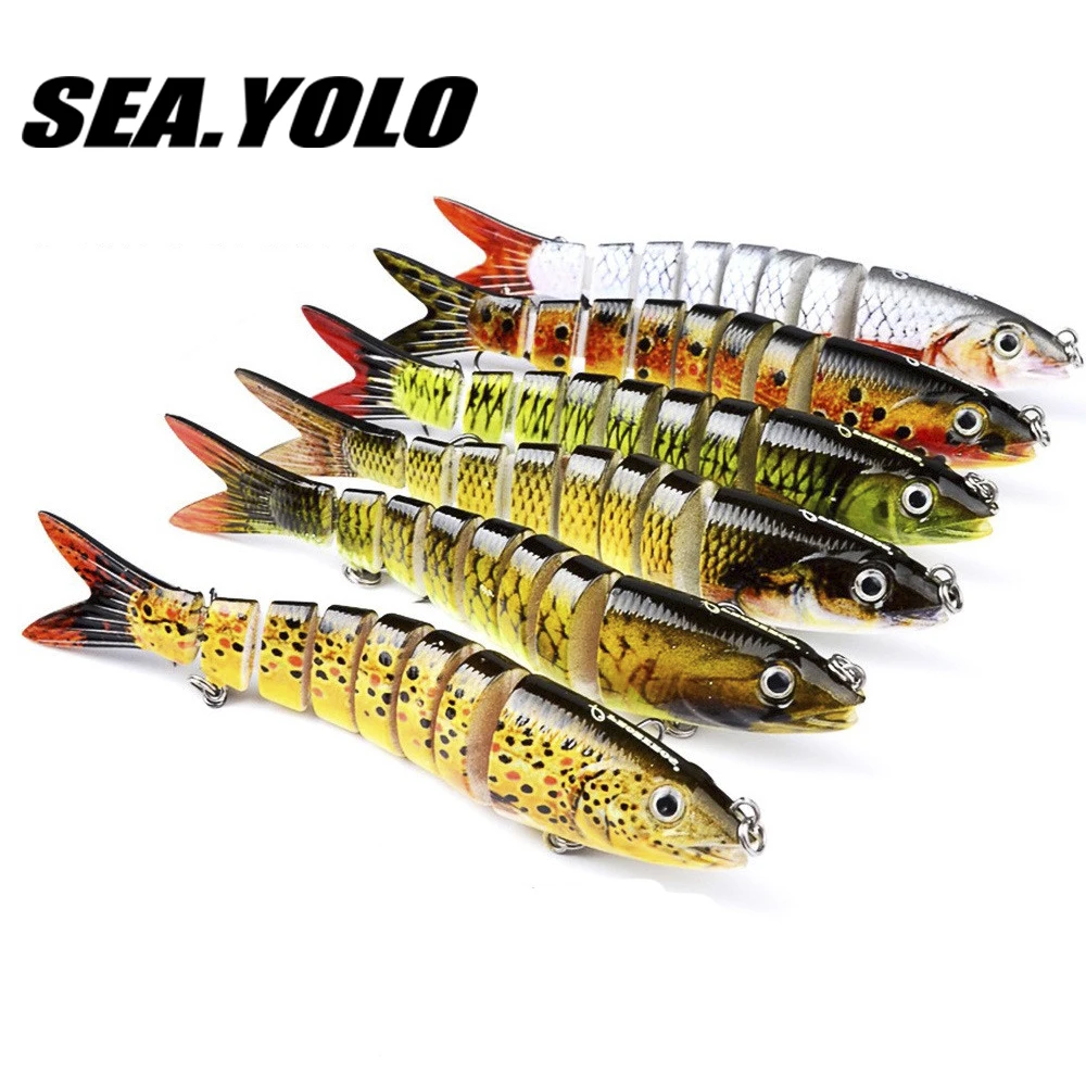 

Sea. Yolo Jointed Swinbait 8 Segments 1pcs 13.28cm 19g Lure Bait Sinking Wobblers Fishing Lures Hard Bait Bass Lure Fishing Gear