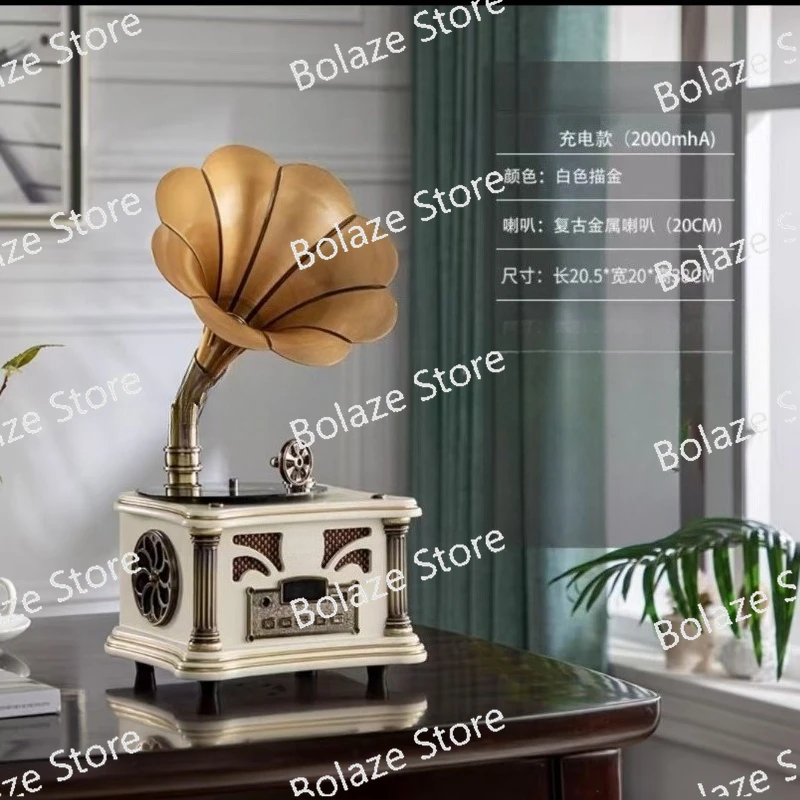 Retro High Quality Mini Gramophone Bluetooth Record Player Vintage Phonograph Wireless Speaker - view 3