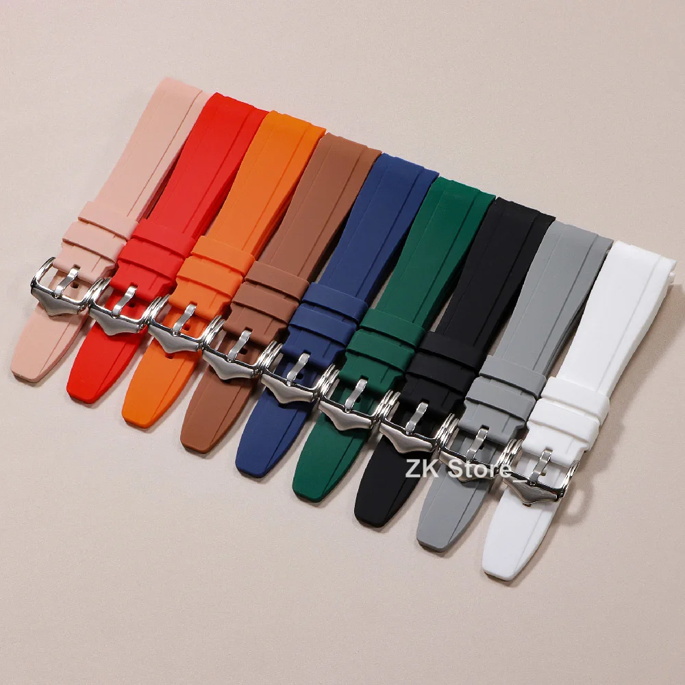 Premium Silicone Watch Band 20mm 22mm Curved End Rubber Watch Strap for Rolex for Citizen Replacement Watchband Bracelet for Men