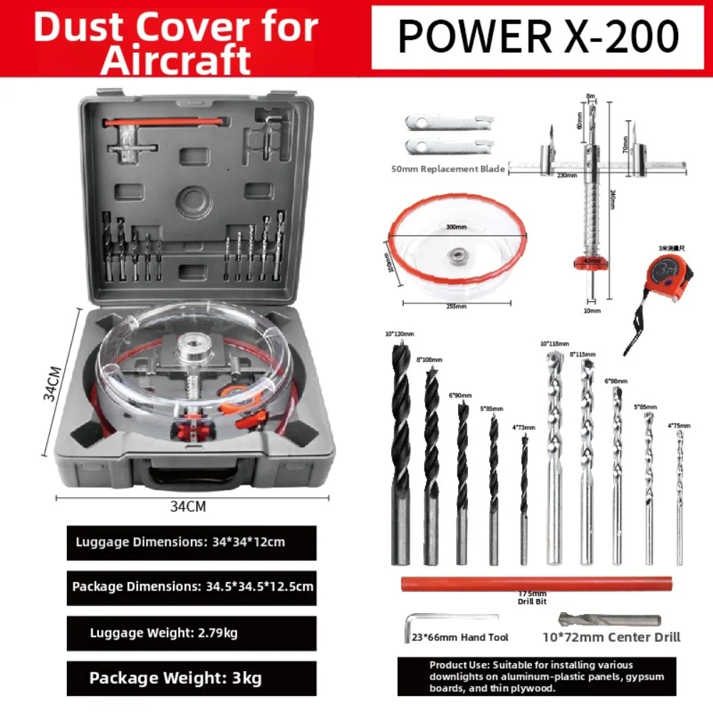 

Adjustable Dust-Free Hole Cutter For Wood & Gypsum: Precision Drilling Tool High-selling Manual Tool Accessories