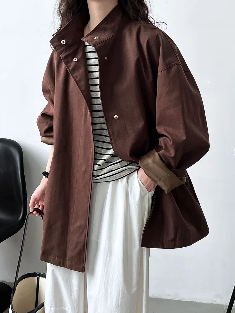 LANMREM Temperament Short Trench For Women Lapel Single Breasted Solid Color Pockets Design Coat 2026 Spring Autumn New 2Z2225 17 IMG_7891(20230920-152306).jpg