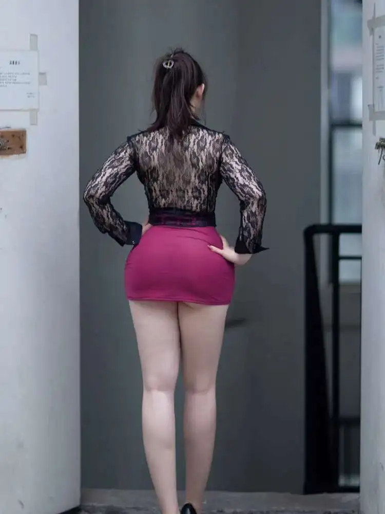 Curto sexy ultra renda camisa de manga comprida para as mulheres verão base fina oco para fora curto topo bloues quente sexy malha transparente 44vc