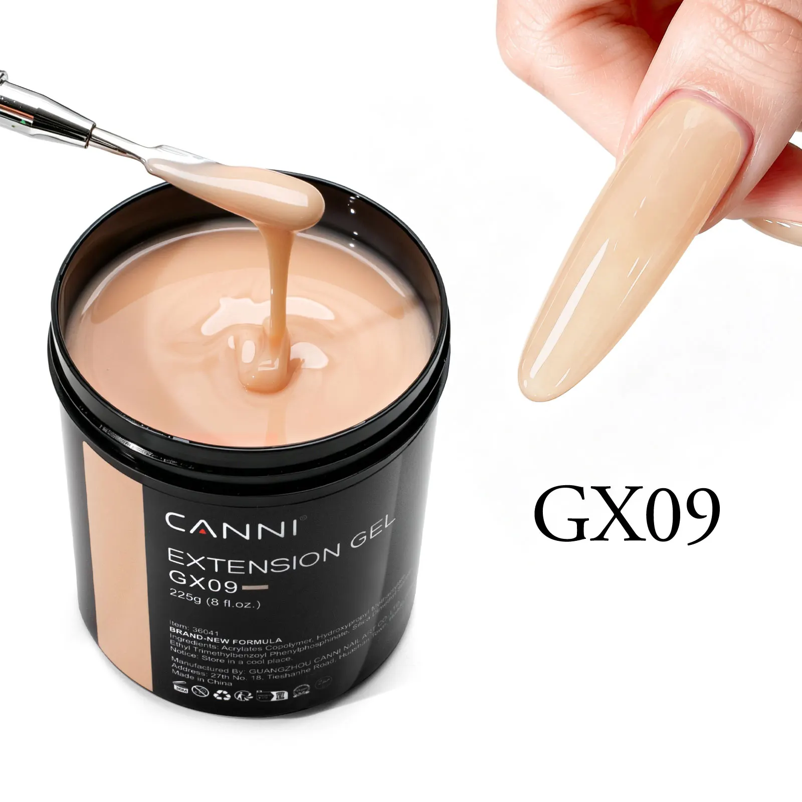 CANNI 15Colors 225g Builder Nail Gel Extension TPO/HEMA FREE Milky White Clear Nude Soak Off UV LED Poly Nail Gel Art Salon DIY image 3