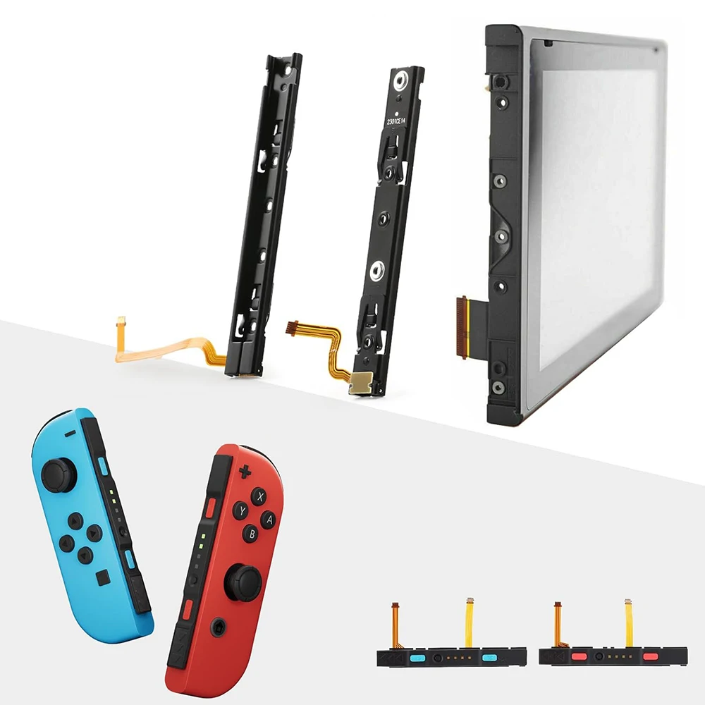 Replacement Left and Right Slide Rail with Flex Cable for Nintendo Switch Console JoyCon for Switch OLED Repart Part Accessories