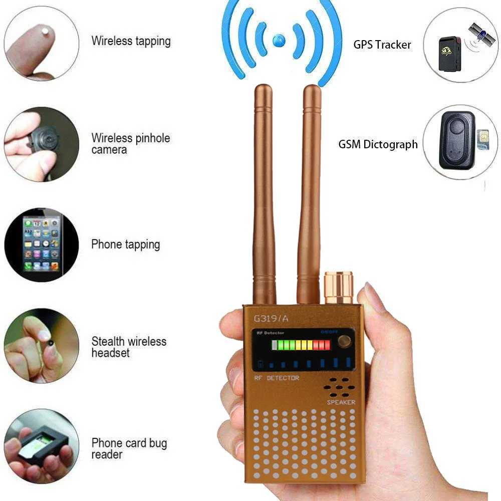 Wireless RF Signal Detectors Bug GPS Tracker Spy Equipment Signal Finder Anti Wiretapping GSM Listening Device Radio Scanner