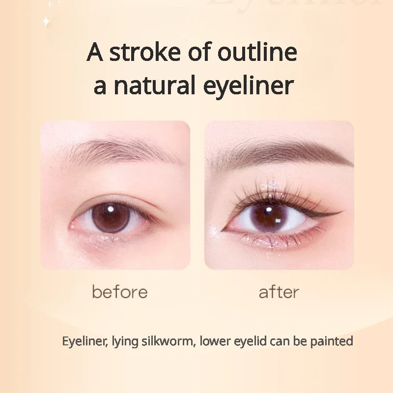 Waterproof Quick Drying Eyeliner Ultra-fine Matte Liquid Eyeliner Pencil Black Brown Lying Silkworm Lower Eyelashes Eye Makeup A